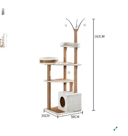 Torre rascador para gatos con casita