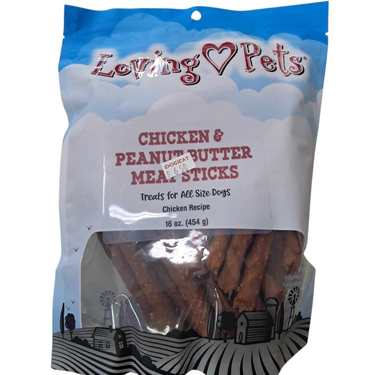 Snacks para Perro Loving Pets: Chicken and peanut butter stick 16 oz