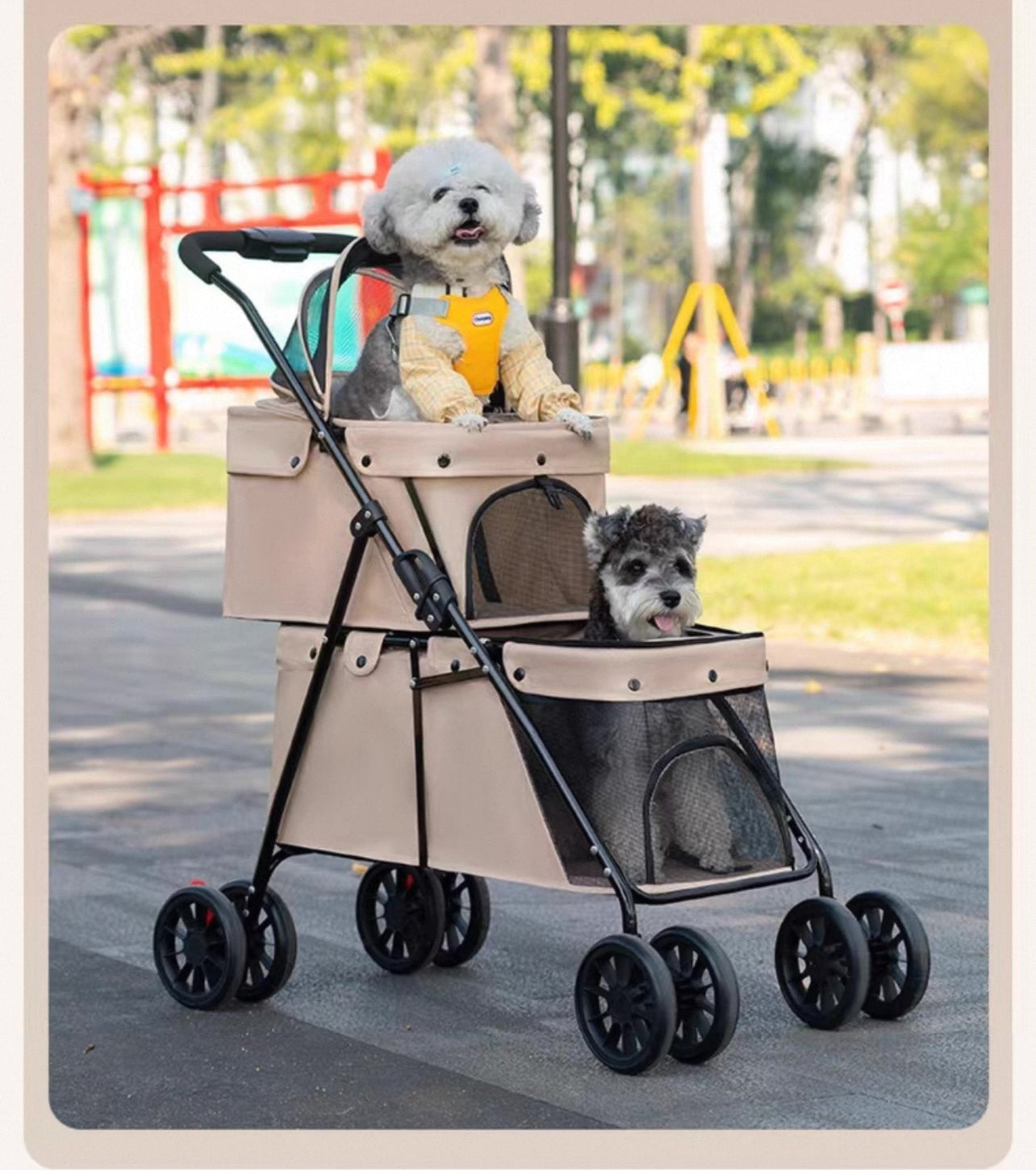 Coche doble para mascotas (Soporta hasta 24kg) Modelo Nakebella