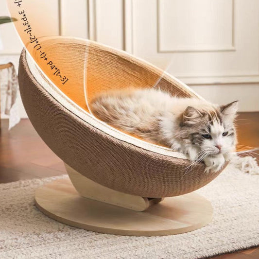 Cama rascadora para gatos con forma de cáscara de huevo