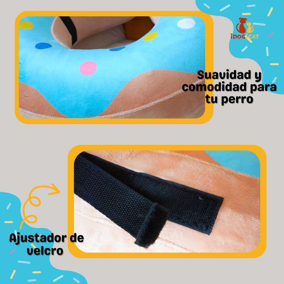 Collar inflable isabelino para mascotas grandes estilo dona