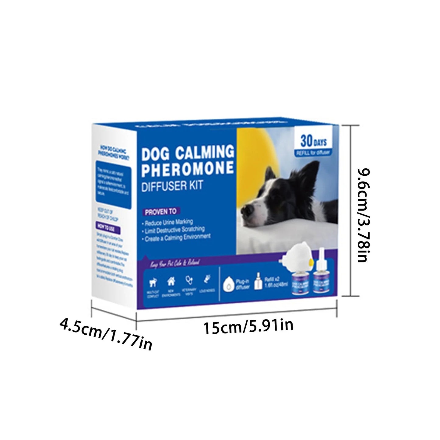 Difusor de feromonas calmantes para perro con 1 Refill