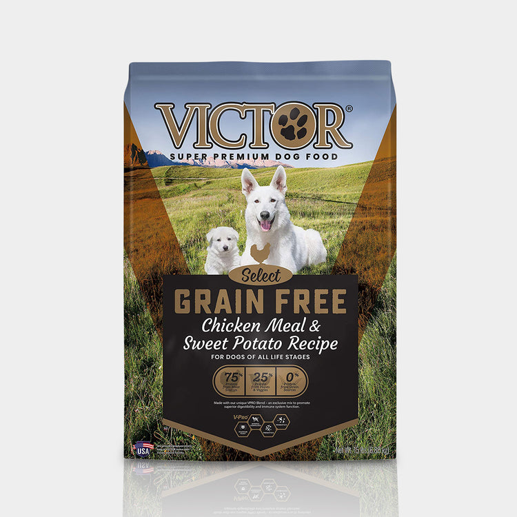 Comida para Perro Victor: Libre de Grano, Sabor Pollo, 2.26Kg