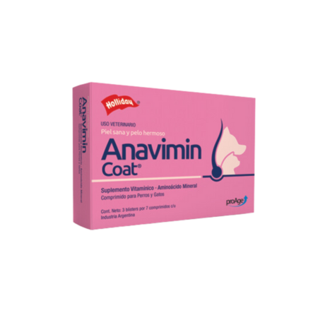 Anavimin Coat Biomodulador Dermacosmético para Perros y Gatos: Comprimidos, 1 blister (7 tabletas)