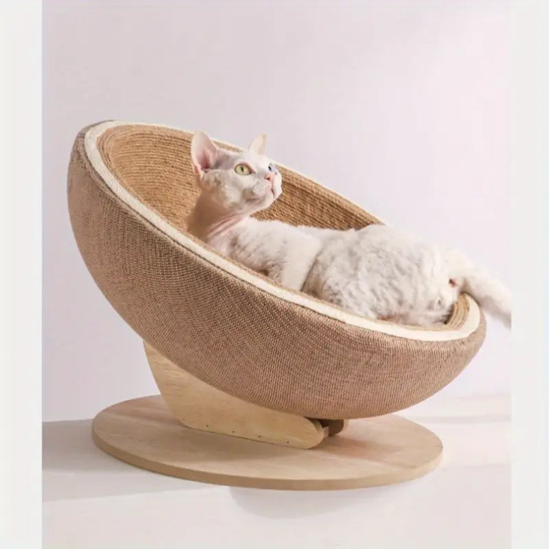 Cama rascadora para gatos con forma de cáscara de huevo