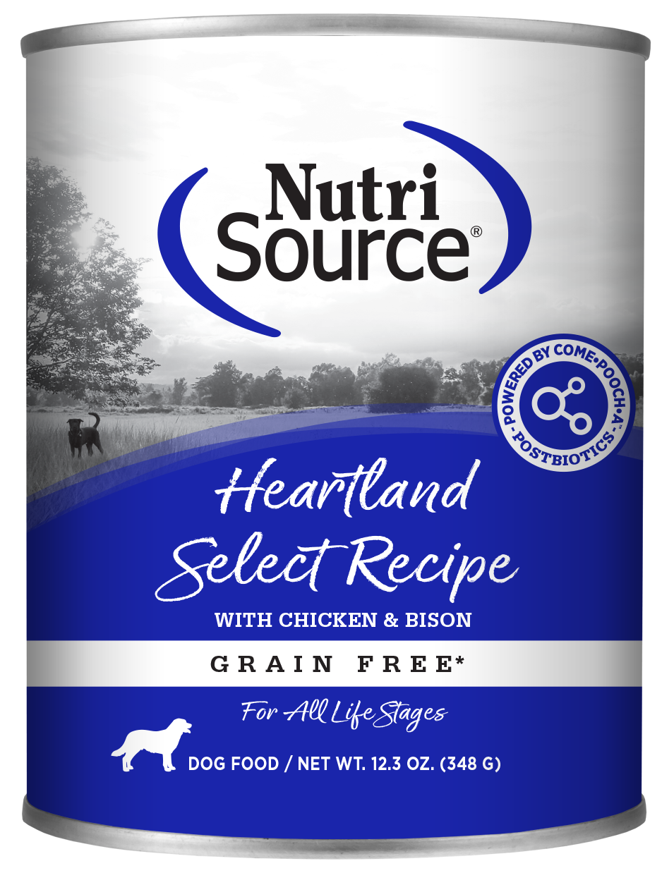 Comida Húmeda para Perro Nutri Source: Lata, Pollo y Bisonte Heartland Select 368gr