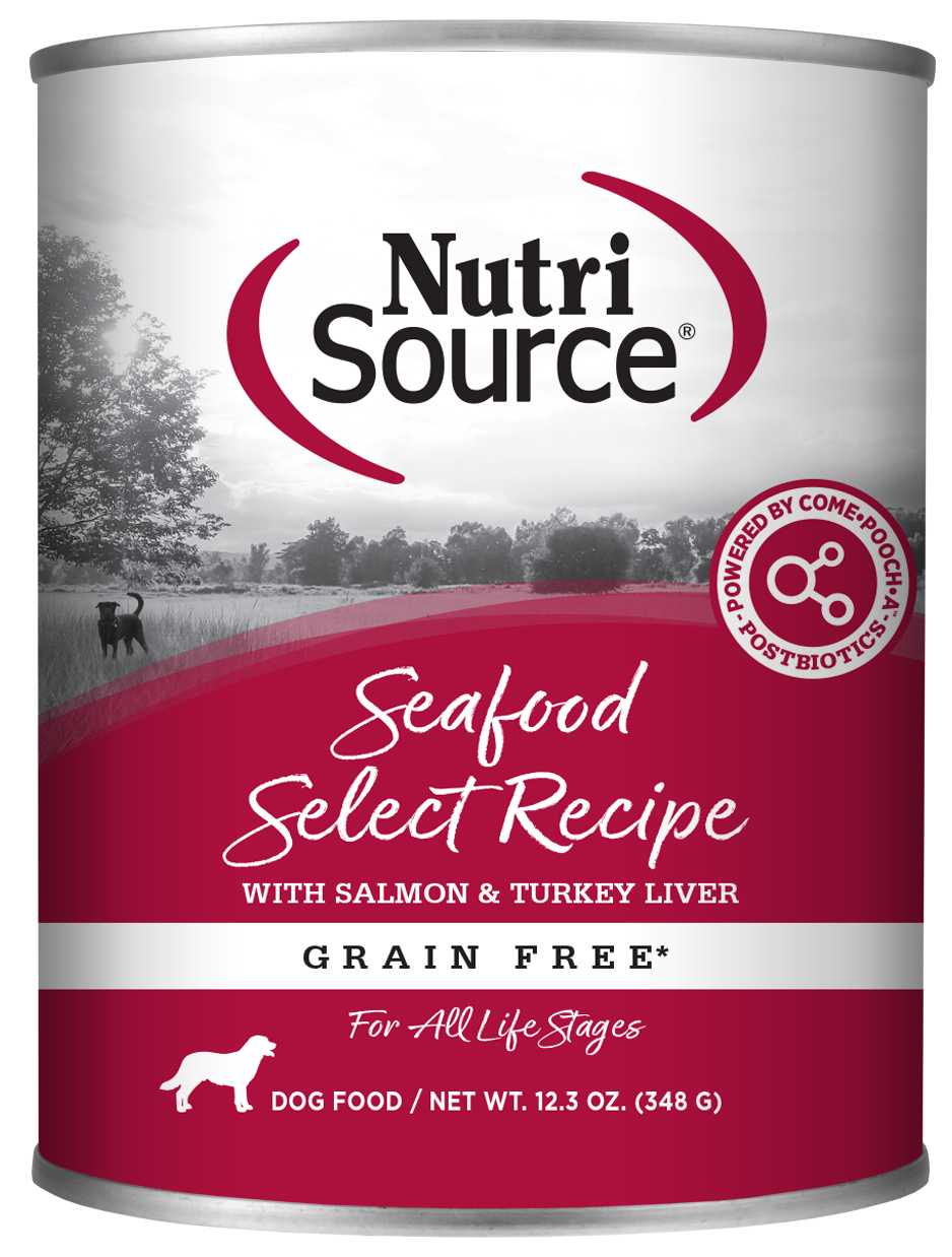 Comida Húmeda para Perro Nutri Source: Lata, Salmón y Pavo GRAIN FREE 368gr