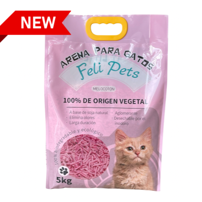 Arena Biodegradable Feli Pet a base de soja 5KG (MELOCOTÓN)