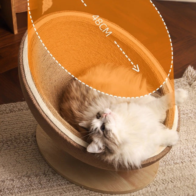 Cama rascadora para gatos con forma de cáscara de huevo