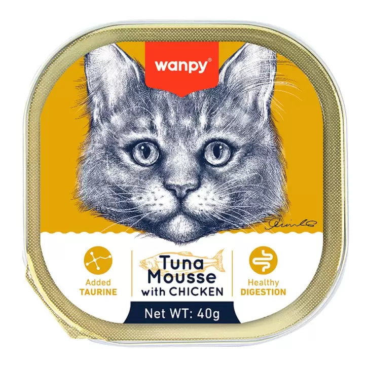 Snacks para Gatos Wanpy: Tuna Mousse con Pollo 40g
