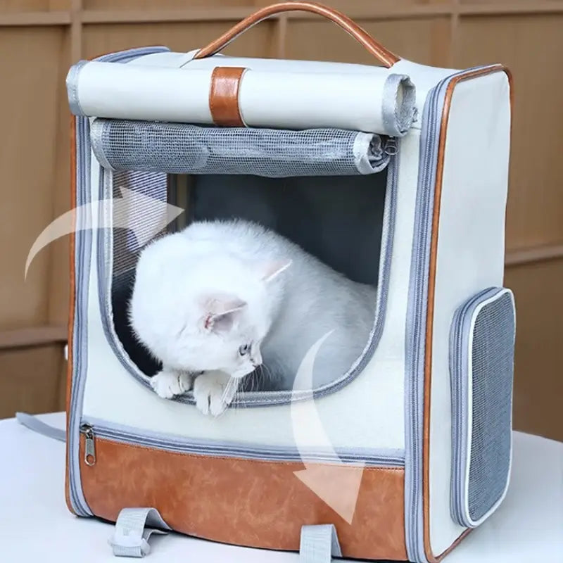 Mochila transportadora espaciosa para gatos