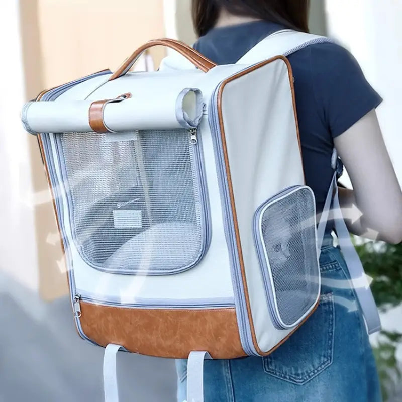 Mochila transportadora espaciosa para gatos