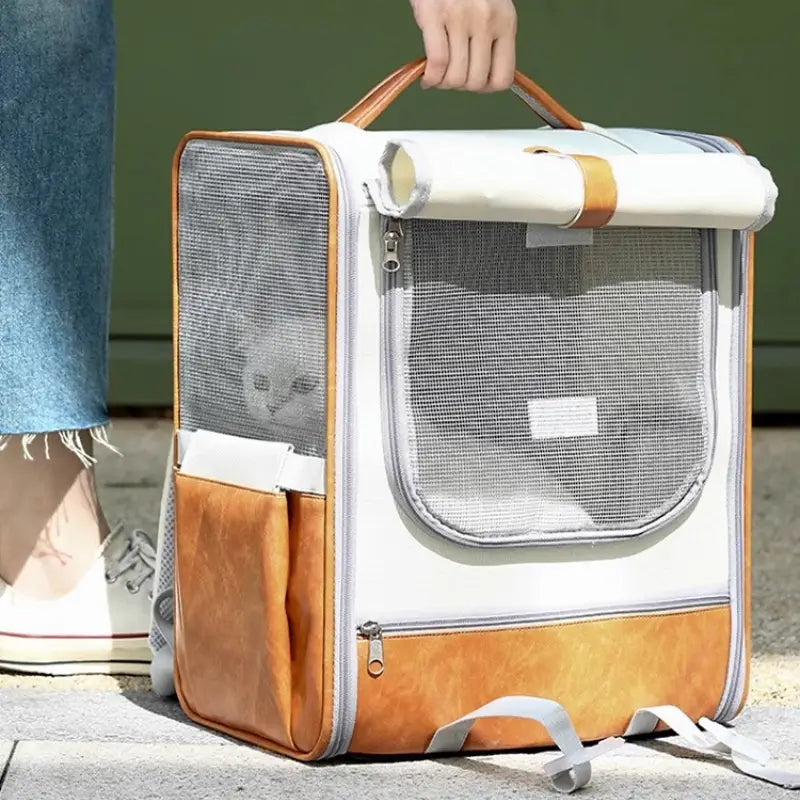 Mochila transportadora espaciosa para gatos