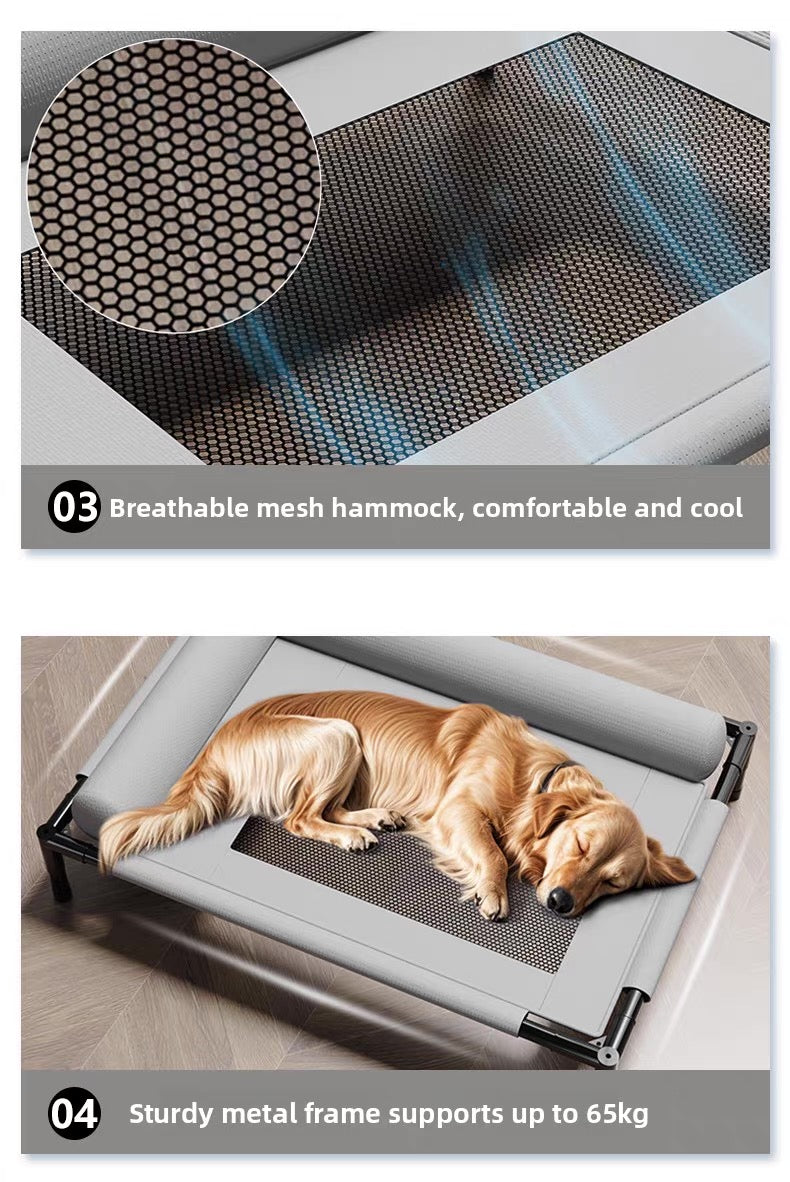 Cama elevada con cabezal cómodo para perros