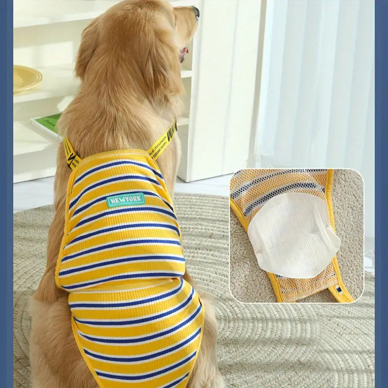 Traje para hembras en celo absorbente para perros medianos y grandes