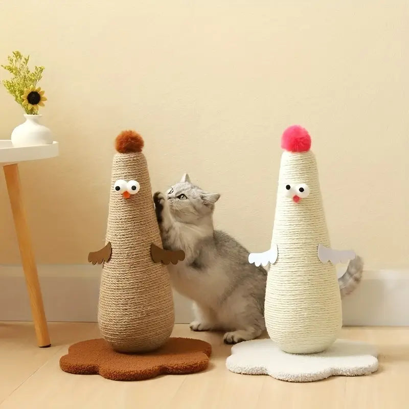 Rascador poste de cuerda modelo pollitos para gatos