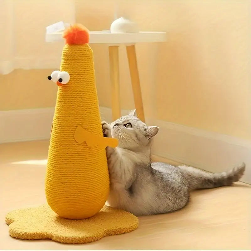 Rascador poste de cuerda modelo pollitos para gatos