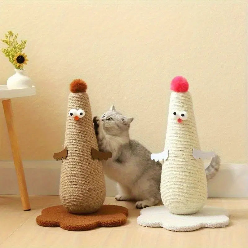 Rascador poste de cuerda modelo pollitos para gatos