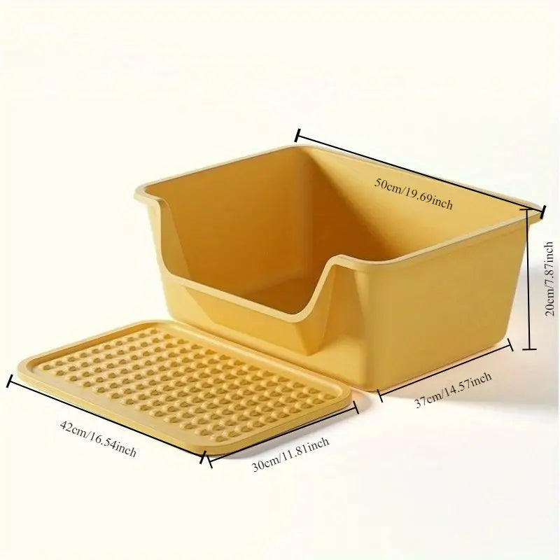 Arenero abierto para gatos con bandeja recogedora