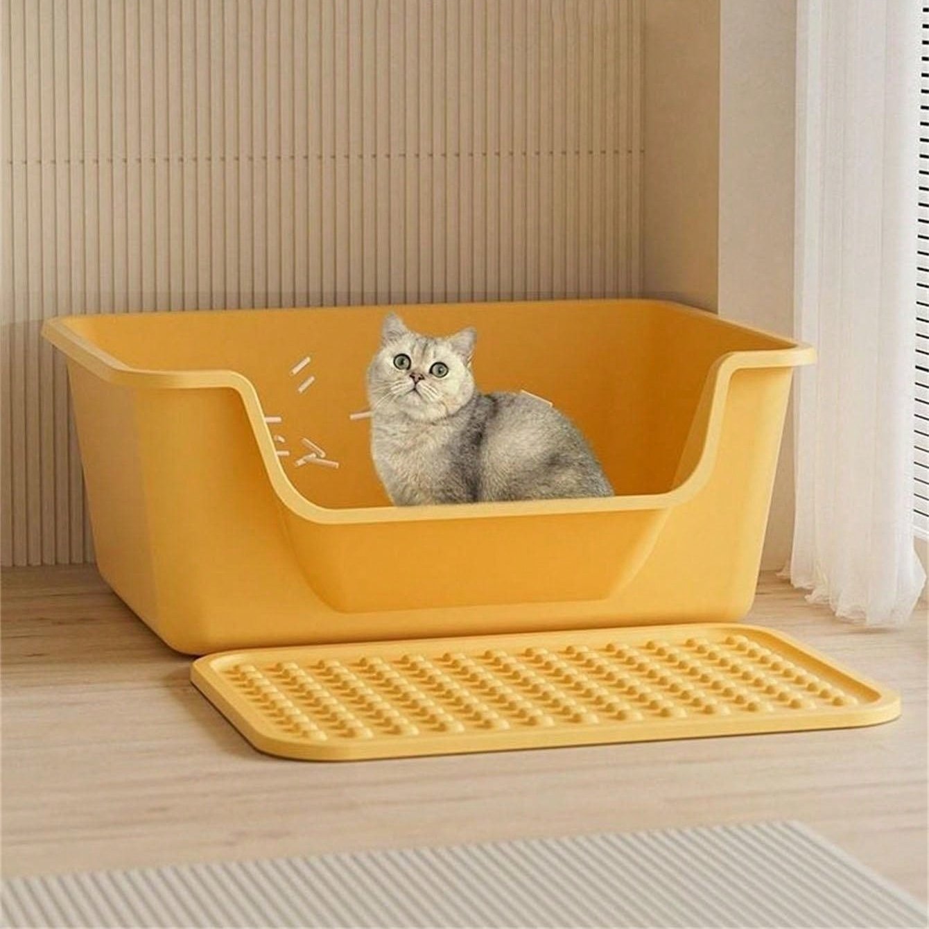 Arenero abierto para gatos con bandeja recogedora