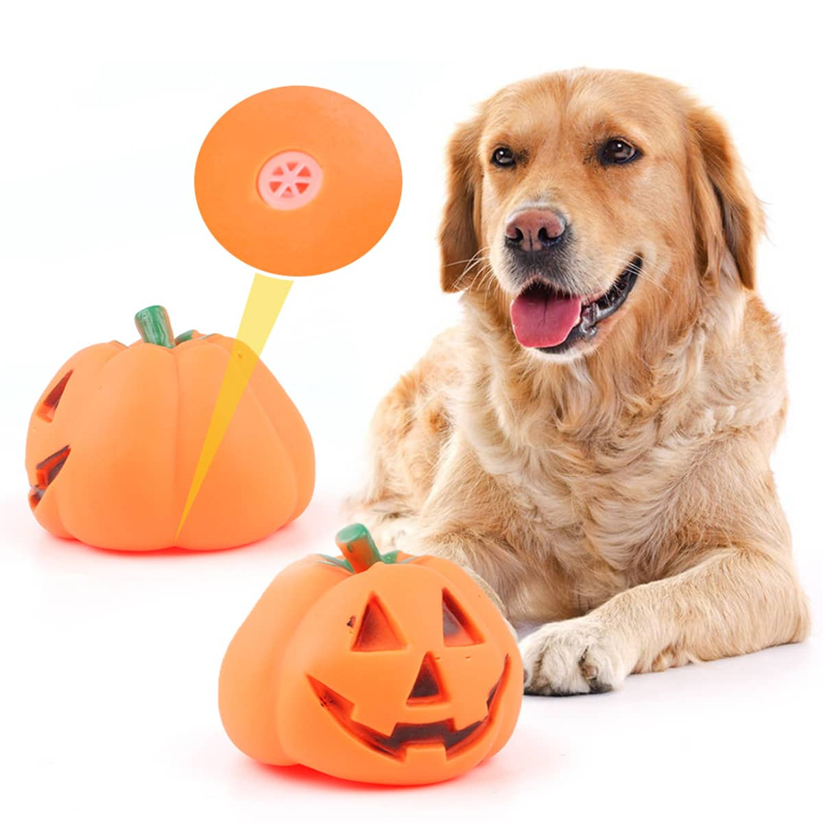 Calabaza de goma con sonido para perros