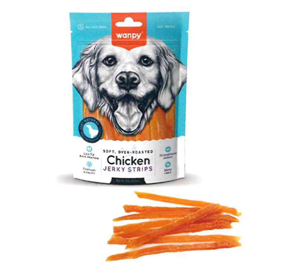 Snacks para Perro Wanpy: Chicken Jerky 100g