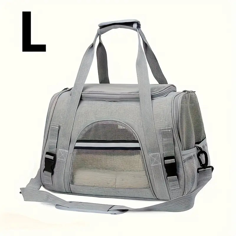 Bolso de viaje gris para mascotas (44*25*28cm) BH10