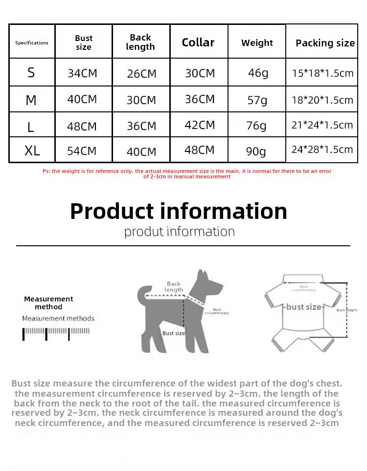 Camiseta sin manga de algodón para mascotas