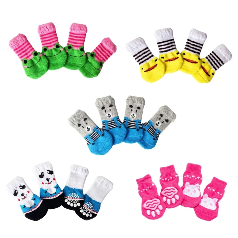 Calcetines antideslizantes con dibujos animados para perro