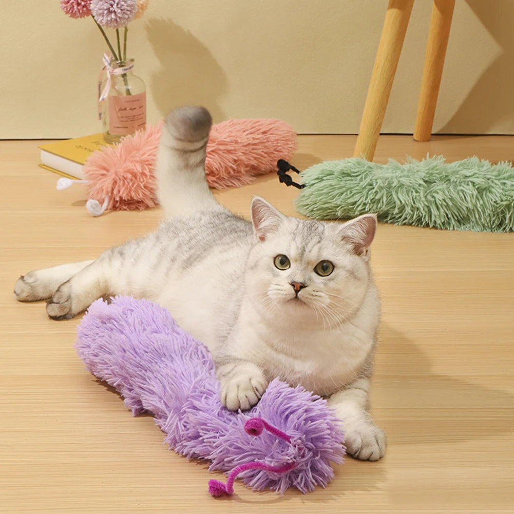Peluche de gusano con catnip