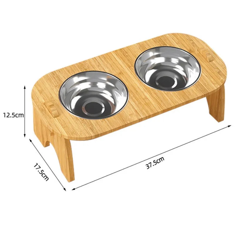 Comedero elevado doble para mascotas pequeñas