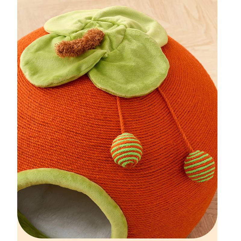 Rascador de cuerda estilo casita naranja