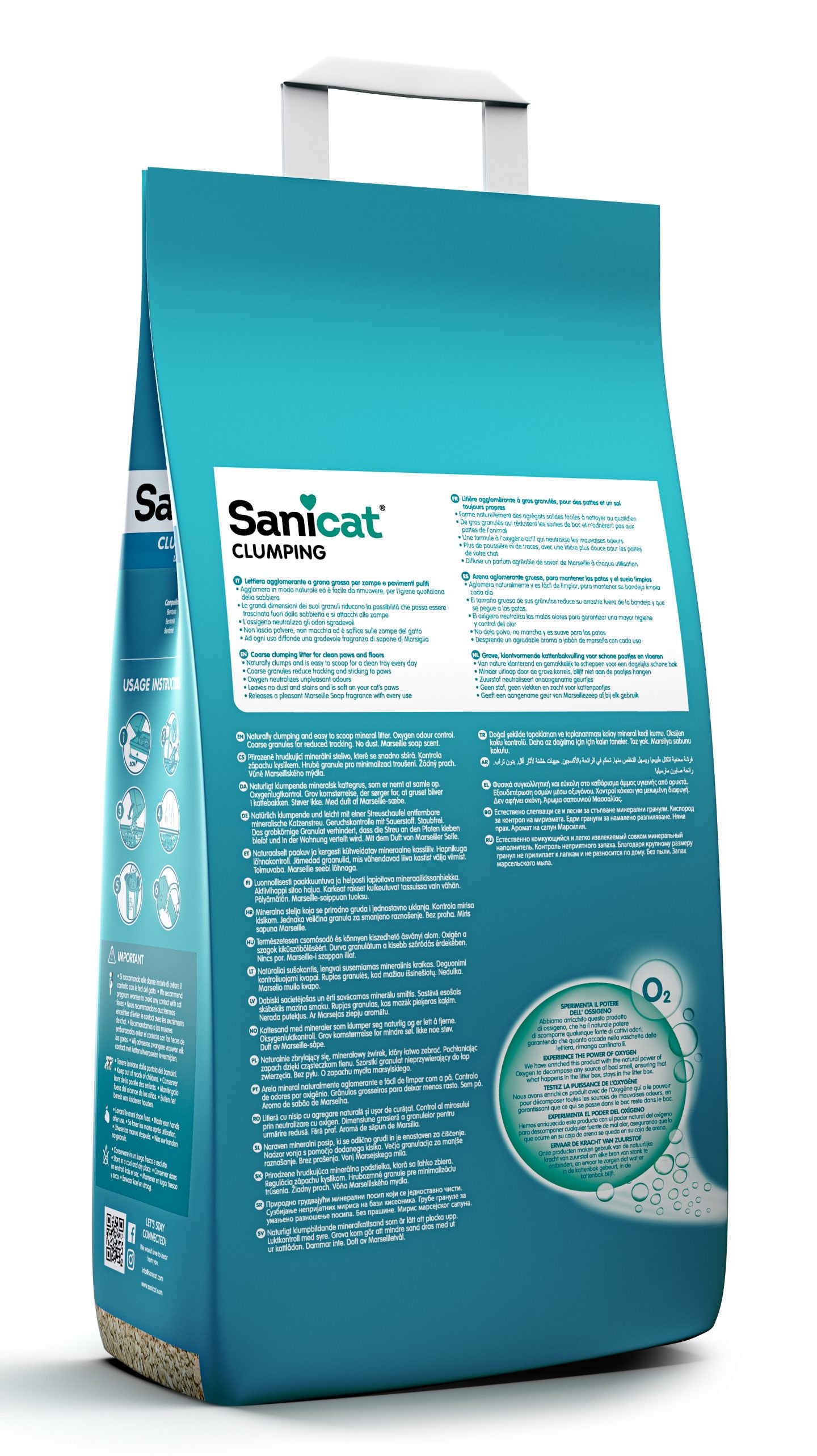 Arena para gatos Sanicat Jabon de marsella 8L