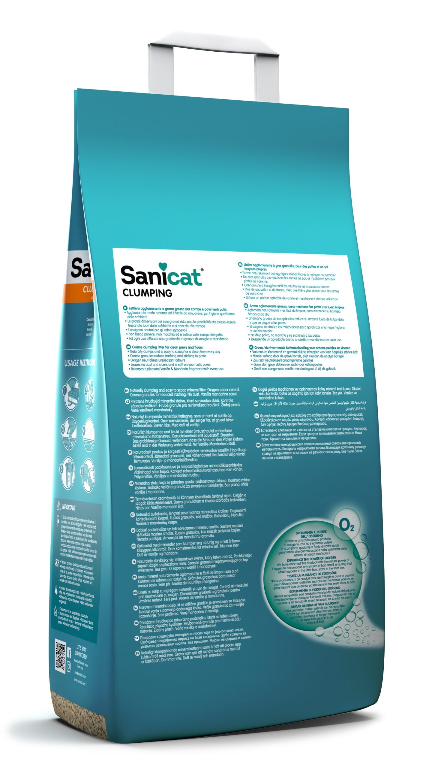 Arena para gatos Sanicat Vainilla Mandarina 8L