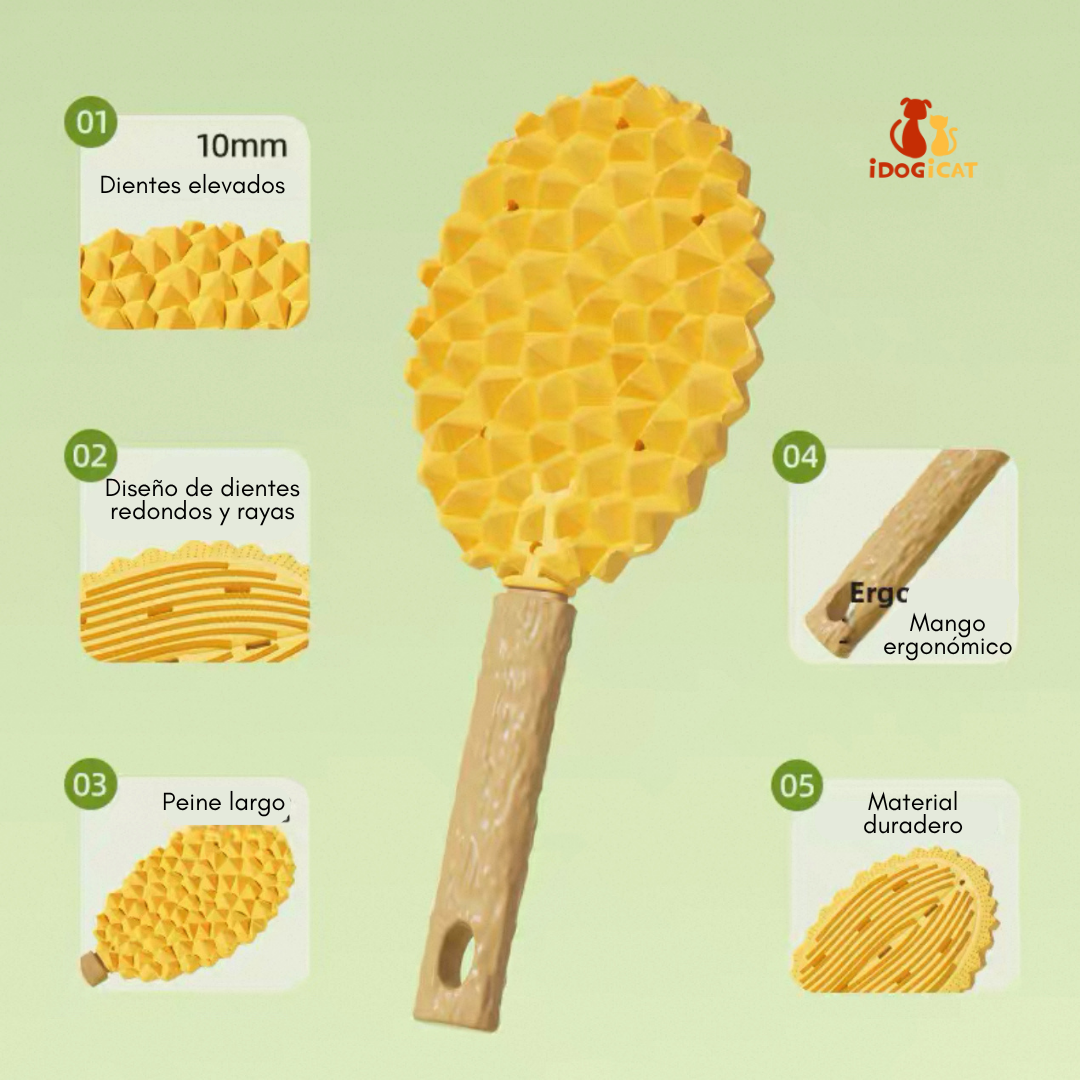 Cepillo removedor de pelo muerto doble cara diseño durian