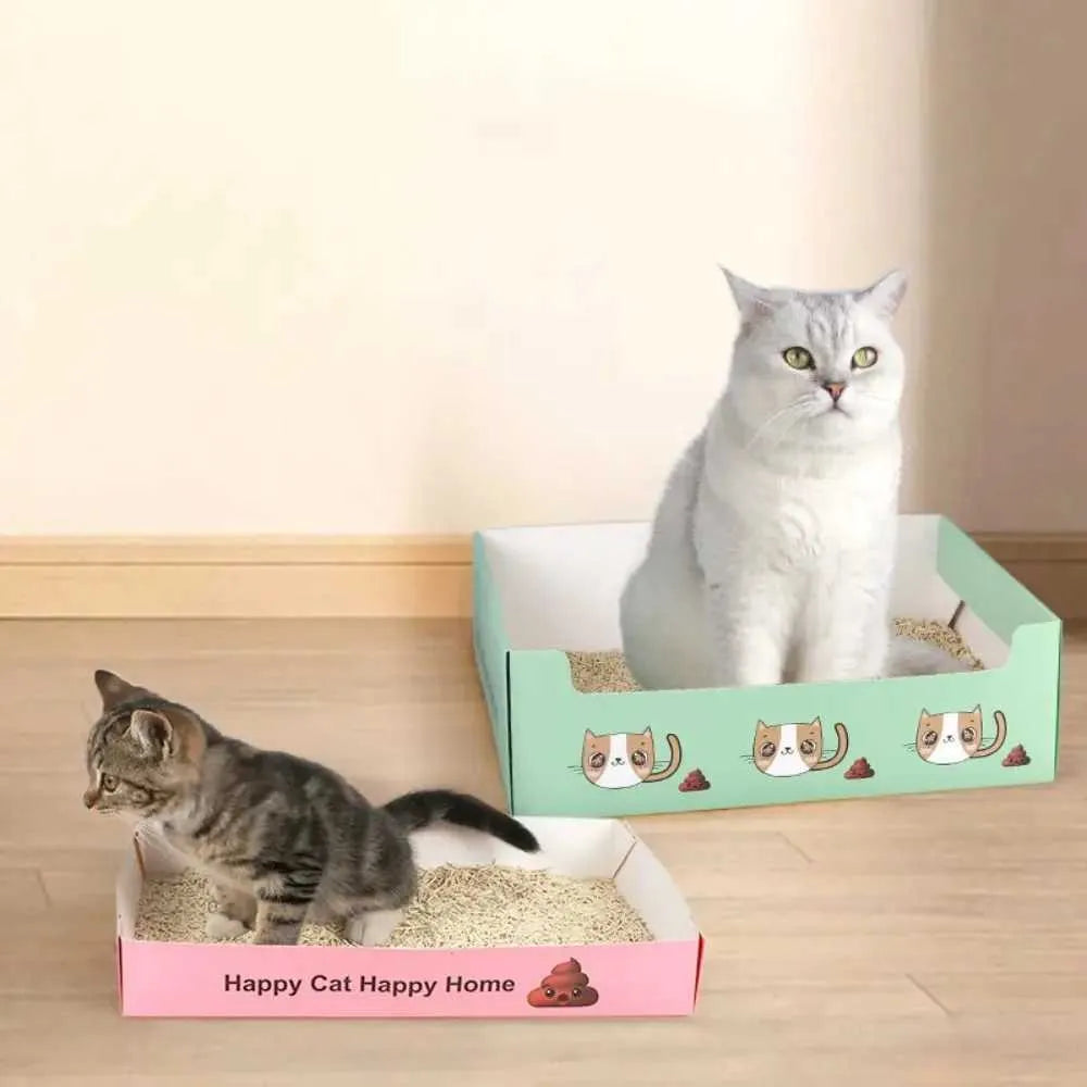Arenero desechable de cartón para gato