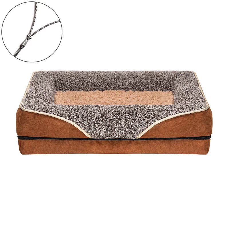 Cama para perros modelo M20 chocolate con forro lavable