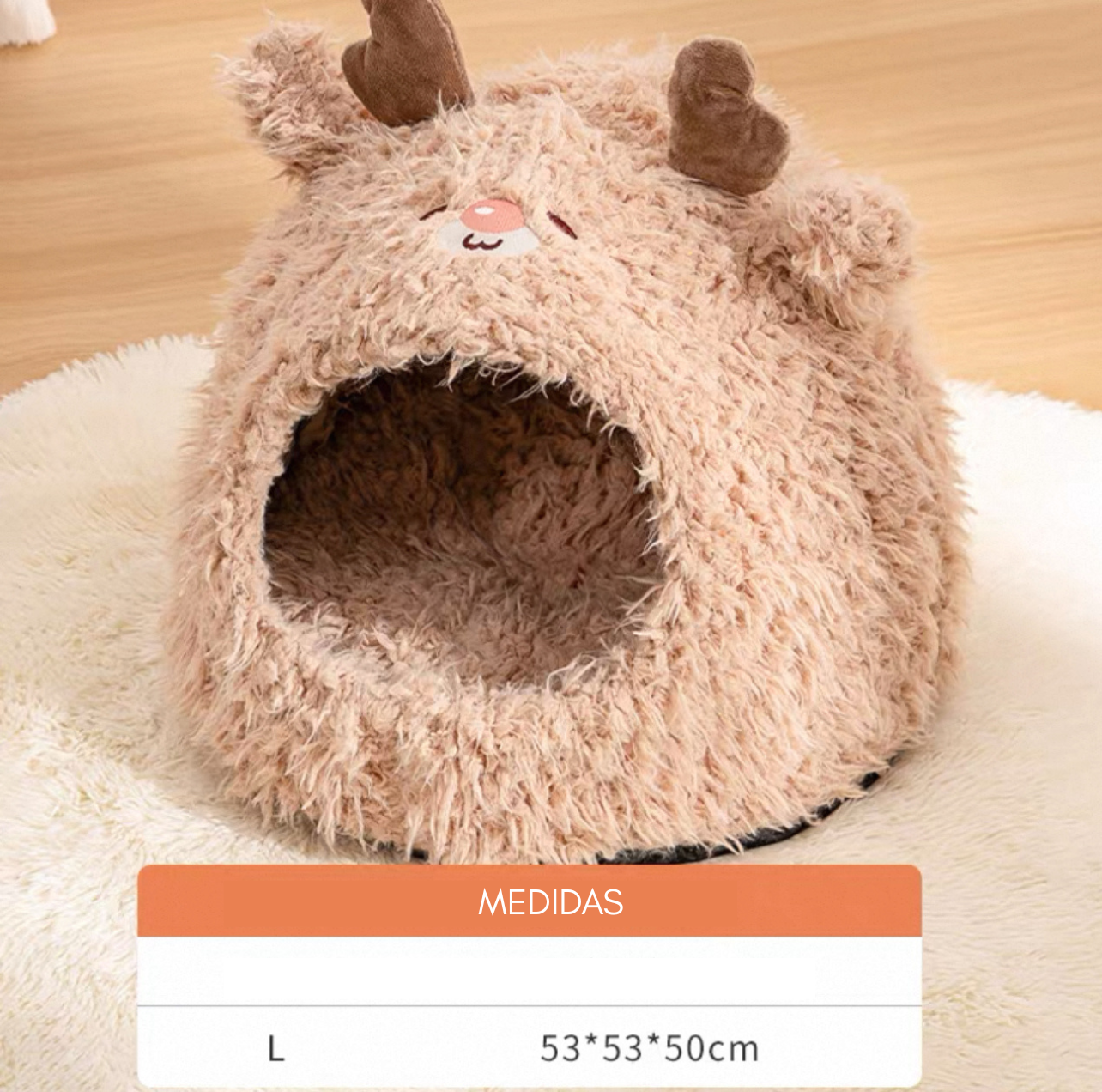 Casita afelpada para mascotas pequeñas L 53*53*50cm