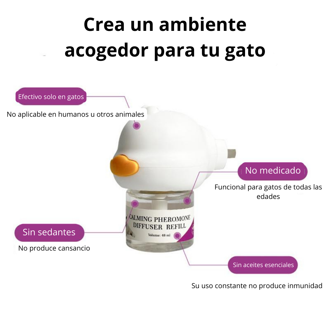 Difusor de feromonas para gatos, relajante
