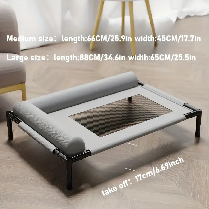 Cama elevada con cabezal cómodo para perros