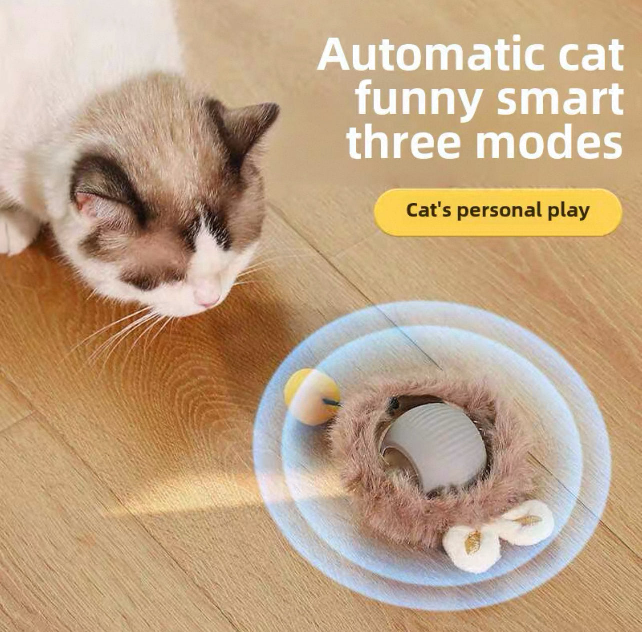Juguete interactivo para gatos rodante con sensor de movimiento