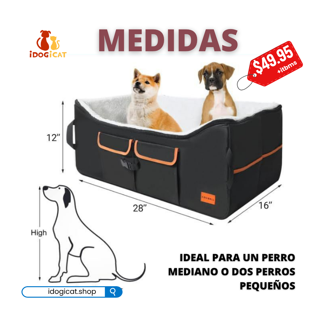 Asiento para carro para dos mascotas 25lb 70*41*32cm