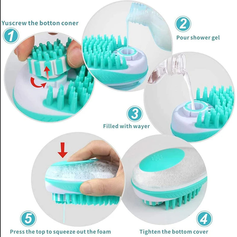 Cepillo de baño con colocación del liquido