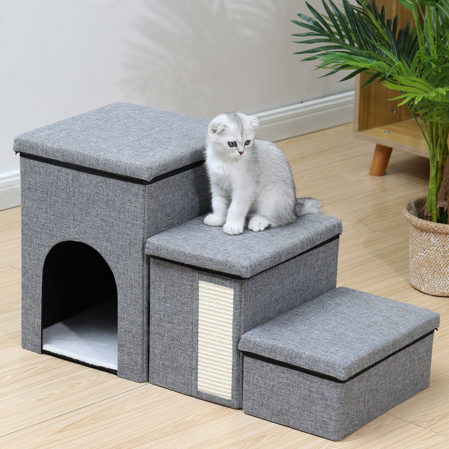 Escalera plegable acolchada para mascotas