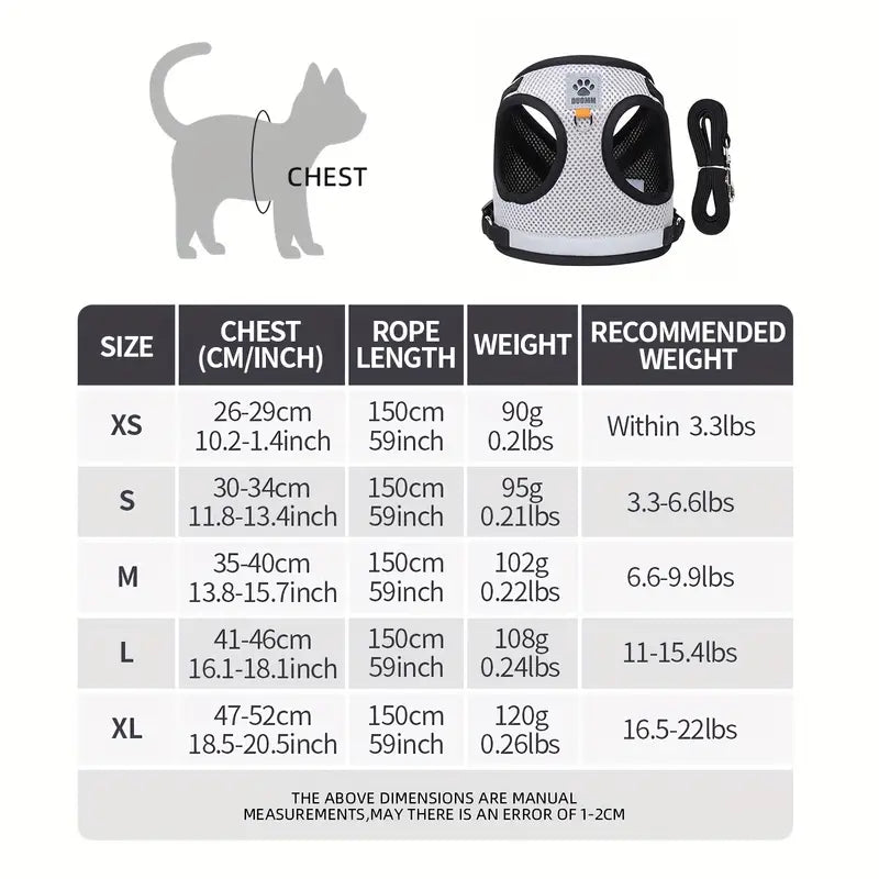 Pechera transpirable para gatos