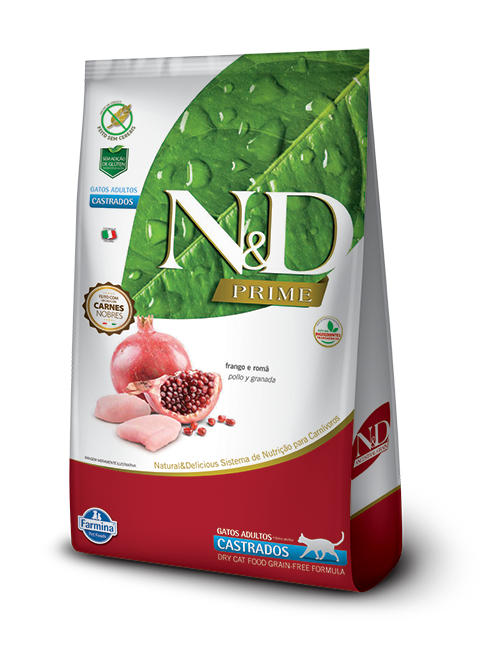 Comida para Gato Farmina: N&D Prime, Adulto Castrados, Pollo y Granada