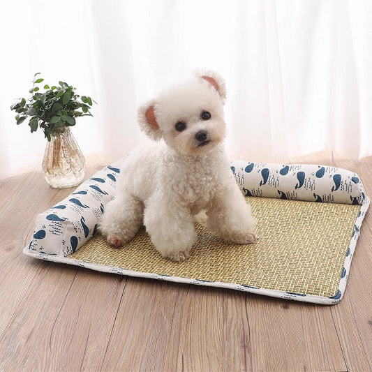 Cama de mimbre estilo L para perros 80*60cm