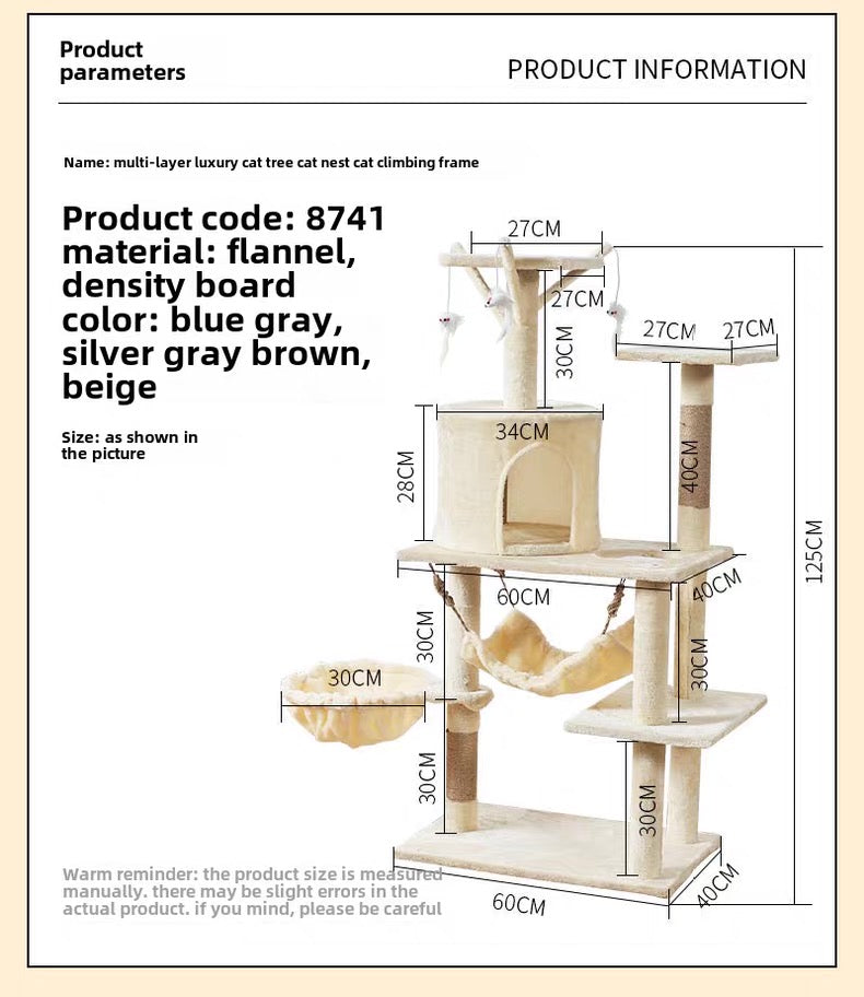 Torre para gatos de 125cm (Modelo 8741)