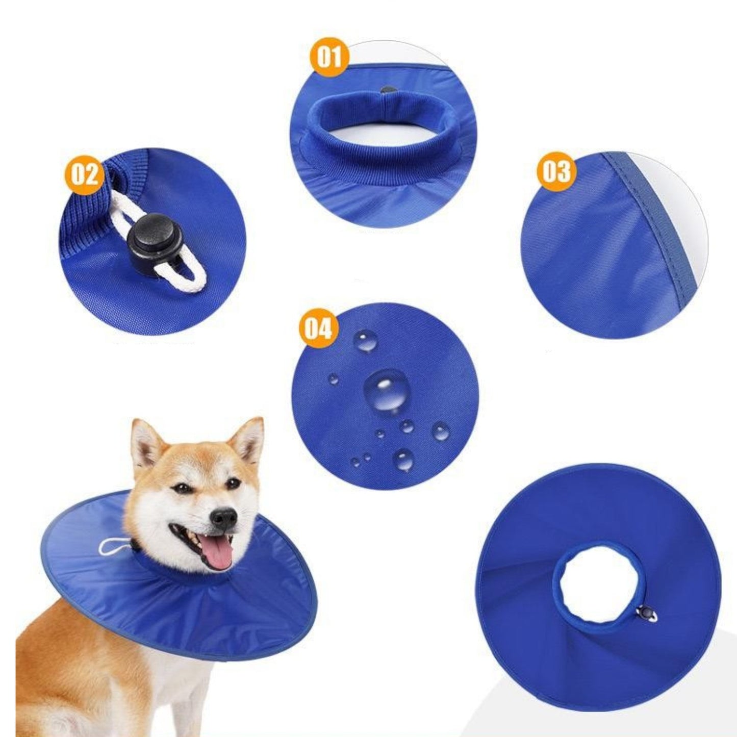 Collar Isabelino de tela impermeable para perros