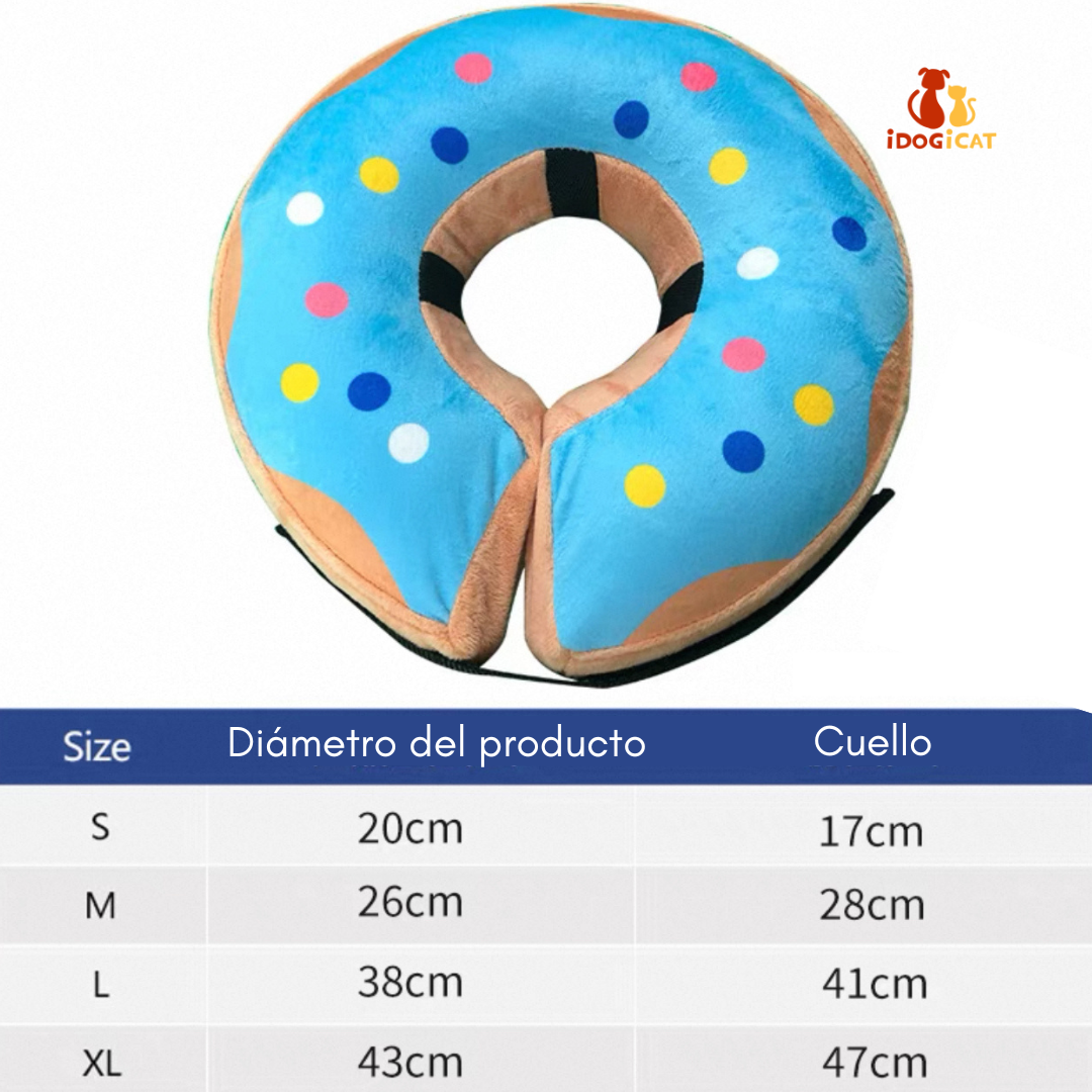 Collar inflable isabelino para mascotas grandes estilo dona